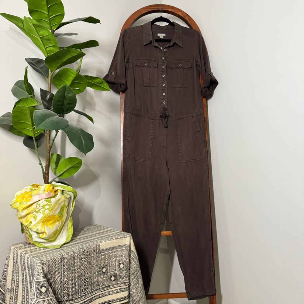 Sundance XS PETITE Brown Lyocell All Roads Utility Jumpsuit